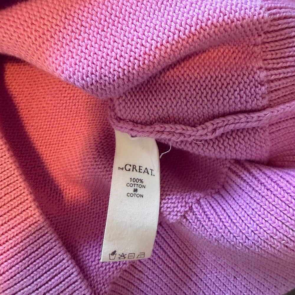 The Great. The Tiny Cardigan in the color Lilac Blossom - Picture 9 of 11